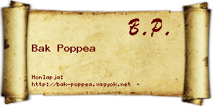 Bak Poppea névjegykártya